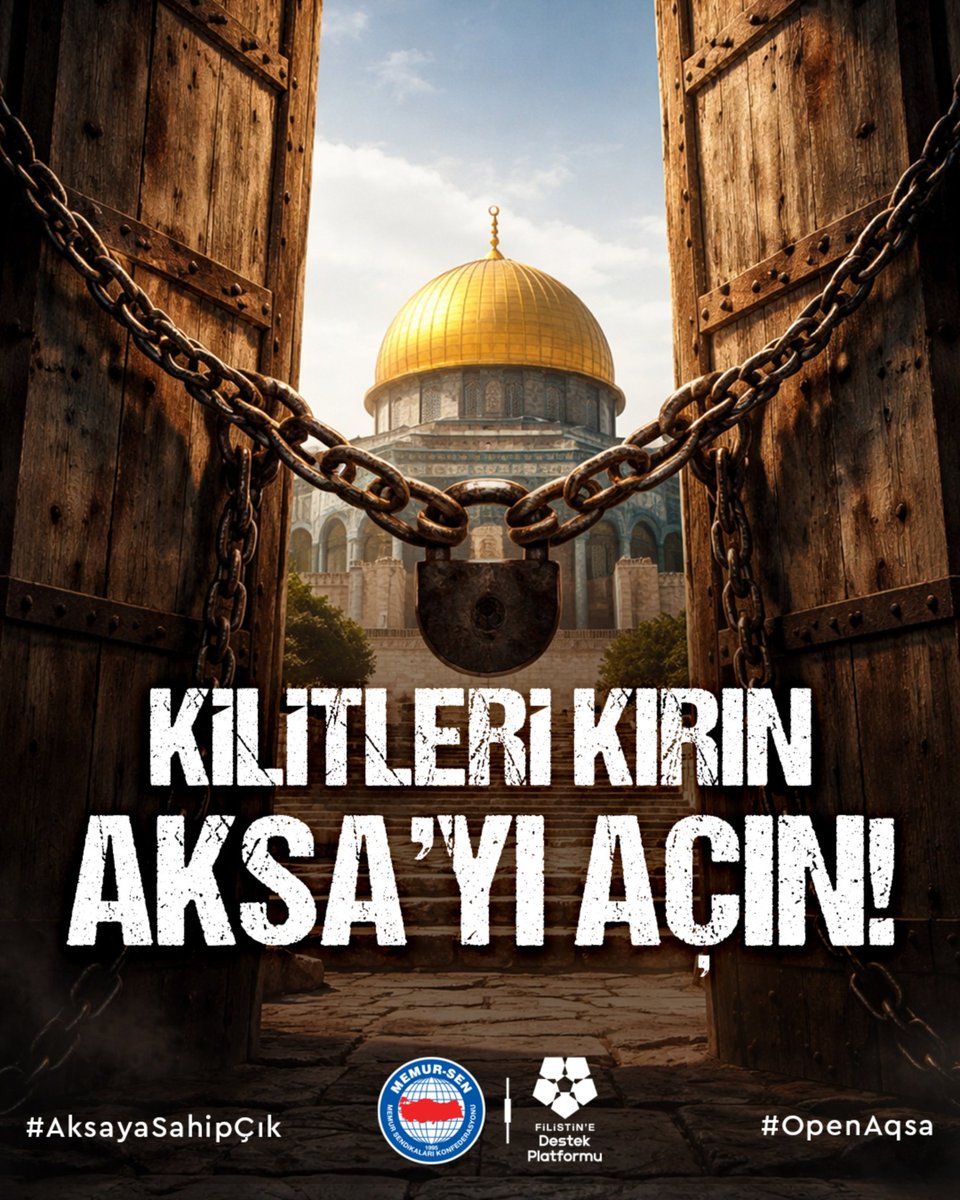 BehcetEvcil's tweet photo. Zincirler kırılacak… Kapılar açılacak… Mescid-i Aksa özgürlüğüne kavuşacak!
#AksayaSahipÇık #OpenAqsa https://t.co/2pbiTB8NeK