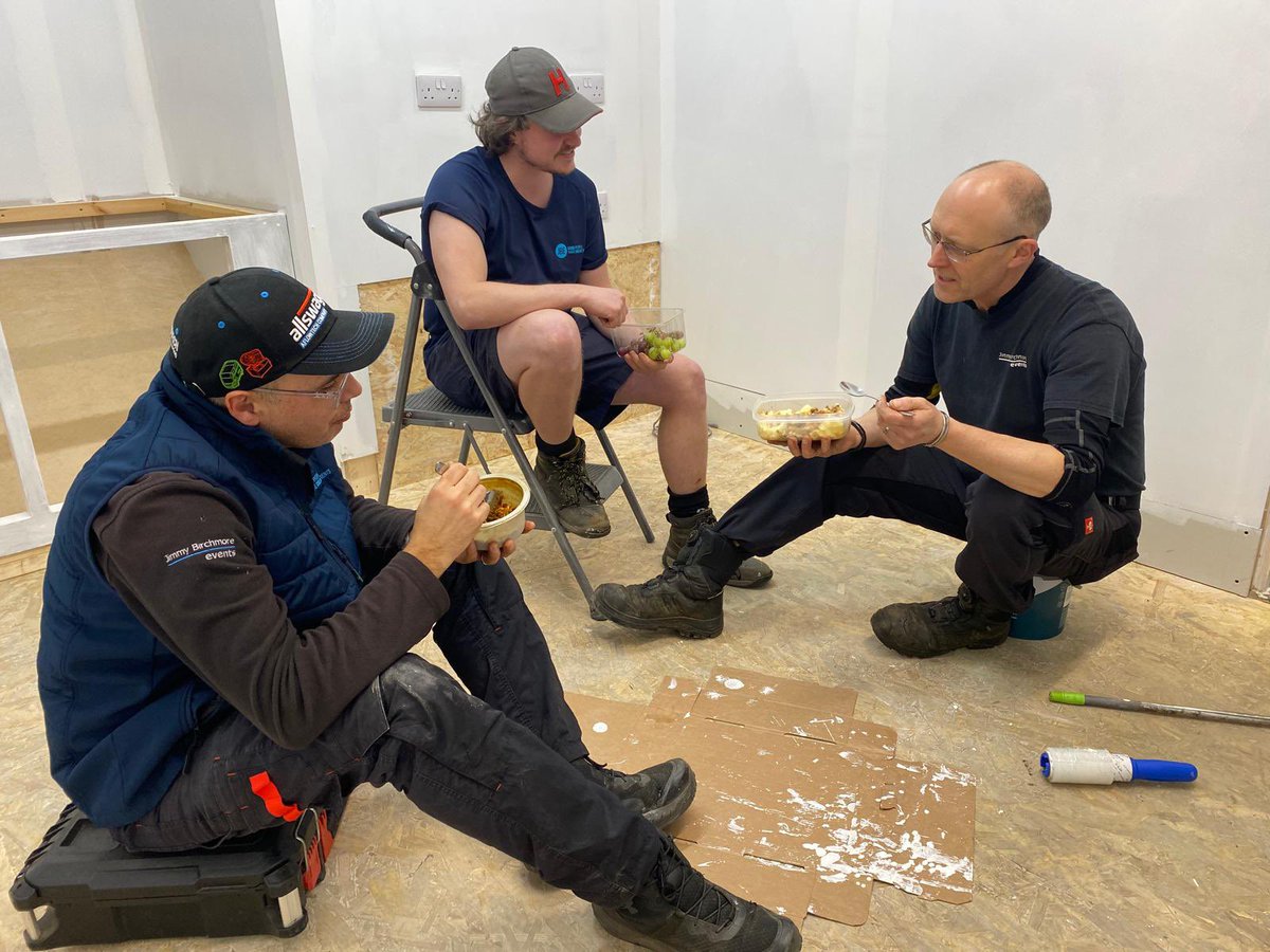 EventsWithJBE's tweet photo. We’re refreshing the Ops Office, adding an extension for a new crew room, a bigger pre-build area, &amp; updated pallet racking layout.

All of this means more space to get creative for our clients, &amp; judging by this photo, we’ve already started using the new space for team lunches. https://t.co/WByKP41eBc