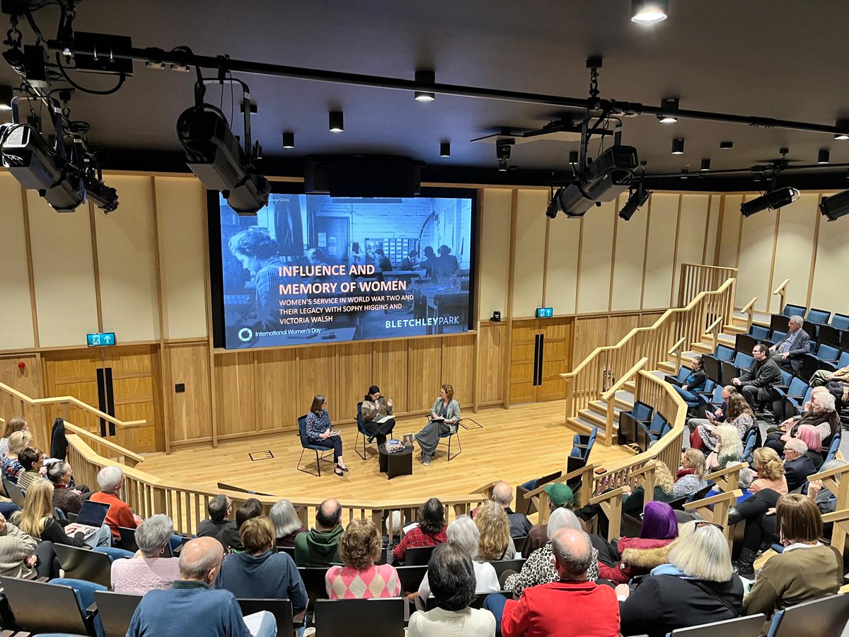VicWalshWrites's tweet photo. Recent visit to @bletchleypark to talk at their International Womens Day symposium, Women Who Write History. Spoke about the remarkable Rena Stewart: Bletchley Park Girl, translator of Hitler's will, BBC pioneer, and 100-year-old feminist! #WW2 #feminism https://t.co/BJNYKfRypF