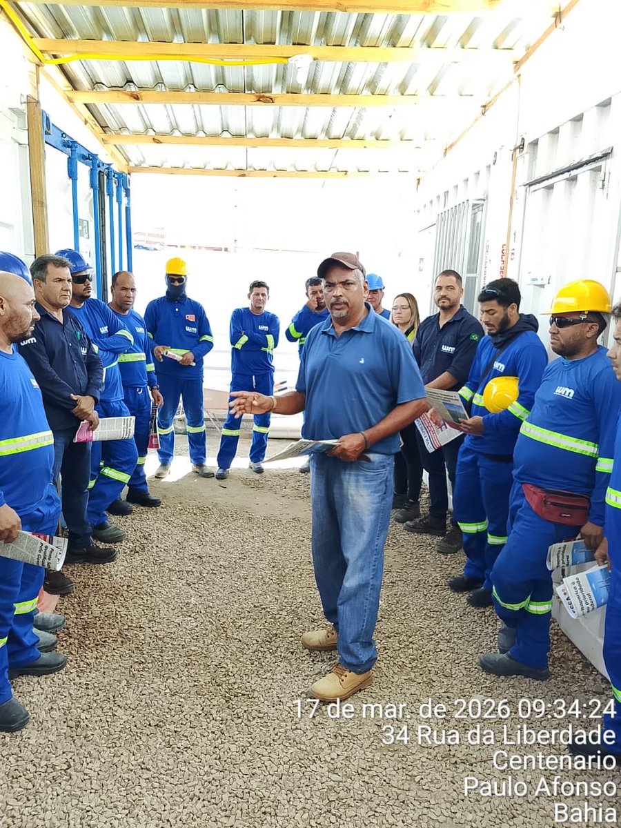 sintepavba's tweet photo. Na última terça-feira (17), o Sintepav -BA representado pelos companheiros da equipe de Feira de Santana, Cristiano Jesus e José Domingos realizou assembleia sobre as demandas específicas dos trabalhadores na obra da empresa WM Construção, em Paulo Afonso, Bahia. https://t.co/8U6ZORiSWh