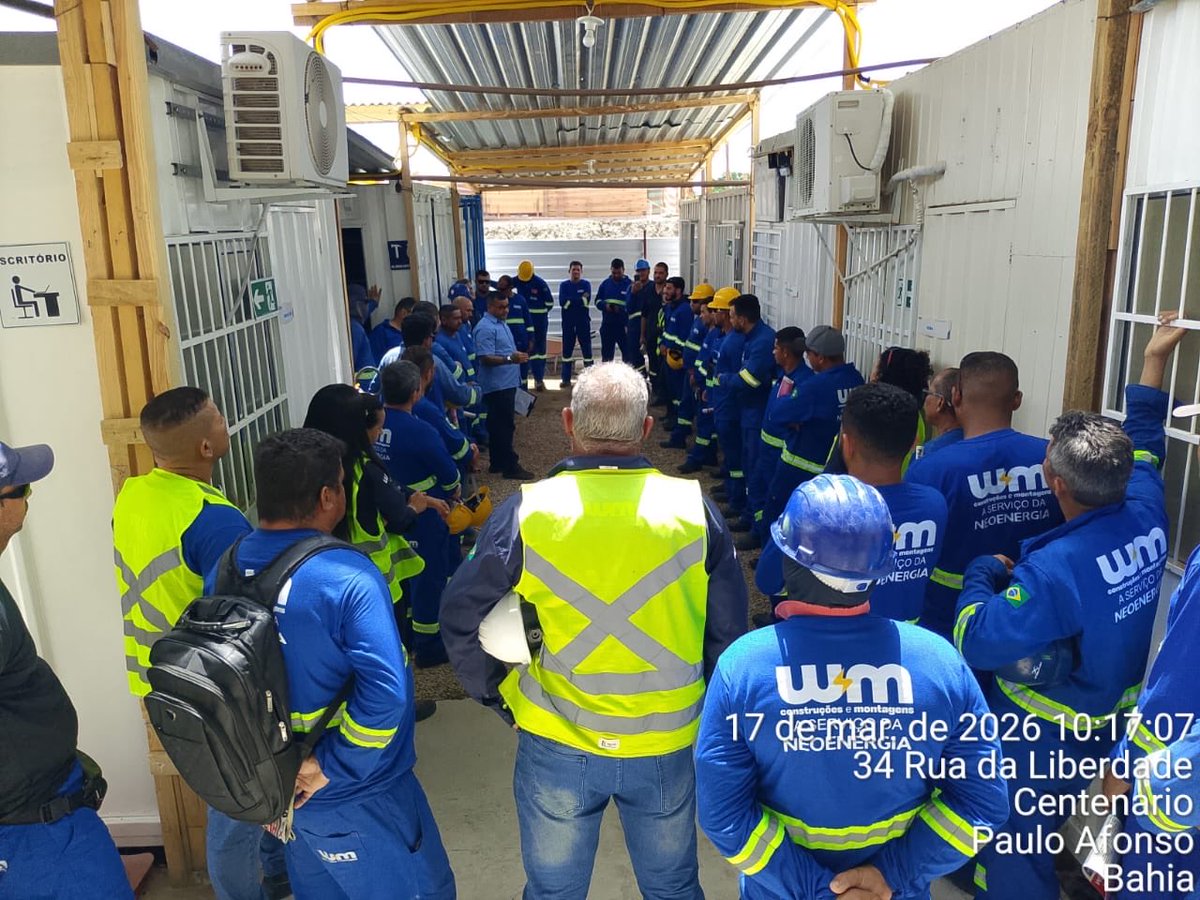 sintepavba's tweet photo. Na última terça-feira (17), o Sintepav -BA representado pelos companheiros da equipe de Feira de Santana, Cristiano Jesus e José Domingos realizou assembleia sobre as demandas específicas dos trabalhadores na obra da empresa WM Construção, em Paulo Afonso, Bahia. https://t.co/8U6ZORiSWh