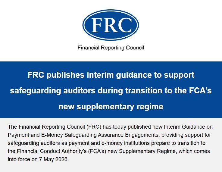 FRC publishes interim guidance to support safeguarding auditors during transition to the FCA’s new supplementary regime frc.org.uk/news-and-event… #FRC #Auditors #auditing #FCA