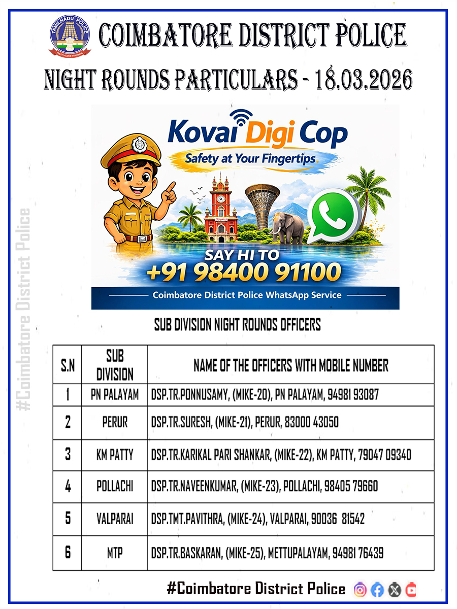 Coimbatore District Police tweet media