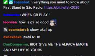 Liracrowley's tweet photo. @RiotPabro please the pros spam the DK Alpaca emote on every tournament we need it back on the shop 😭 https://t.co/lV1lQPnAmg