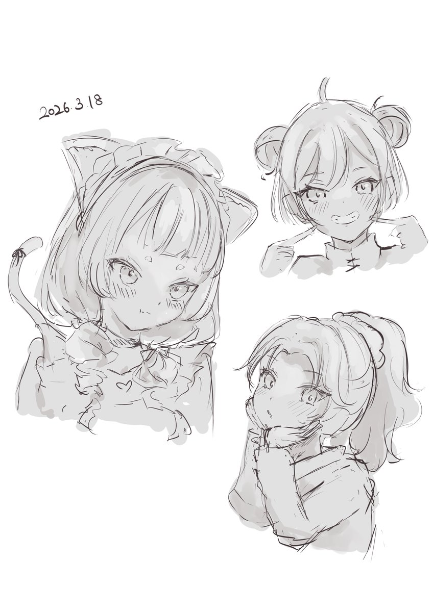 aruru_dragon's tweet photo. かわいい子を描きたいための練習した昨日
気が付いたら日付越してた昨日 https://t.co/7Ko1pmWTtd