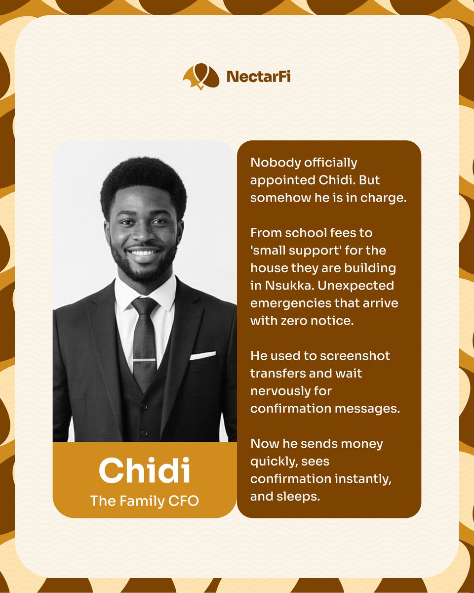 Nectar_finance's tweet photo. Yakubu manage? In 2026? Not when you have NectarFi. 

Who do you relate to — Tola, Abike or Chidi?

#NectarFi https://t.co/iRrDDKHufW