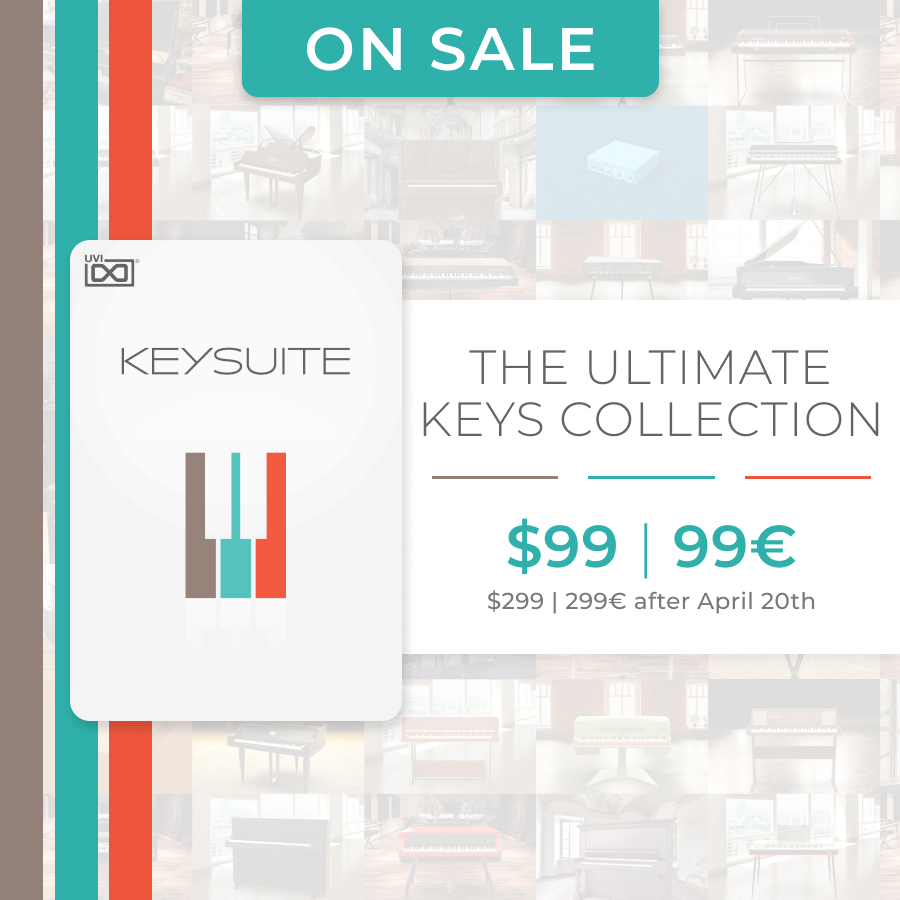 UVIofficial's tweet photo. Get 60% off Key Suite - The ultimate keys experience

With a massive collection of keyboard instruments of almost every type, fast and intuitive workflow, inspiring interfaces, and premium effects, Key Suite delivers in every way.

Available at: https://t.co/wUhk3MnoBt

#weareUVI https://t.co/ONFUNeKL8R