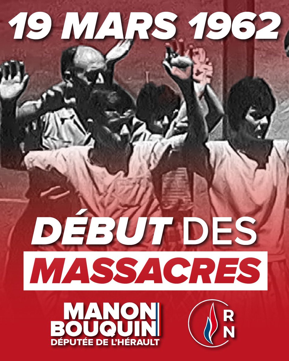 Je ne participerai pas aux cérémonies du 19 mars.
Retenir cette date comme fin de la guerre d’Algérie est un affront envers les familles des victimes. En effet, instaurée par François Hollande, elle efface la mémoire des Français massacrés par le FLN après le 19/03/1962