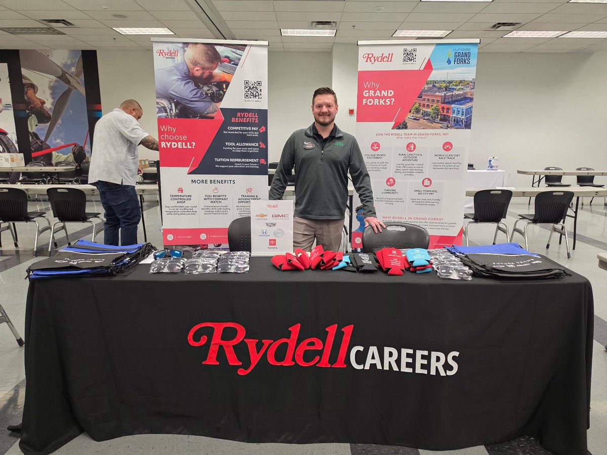 Mitch and Gavin from Rydell shown here, setting up at the Universal Technical Institute, in Arizona. Talking about Rydell and Careers! #Rydell1Team