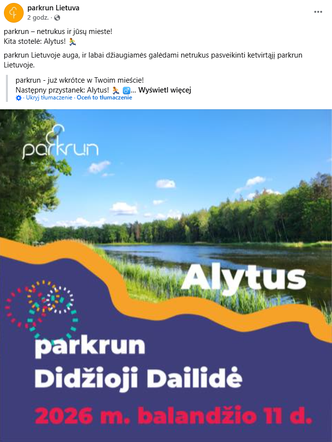 sudi0ne's tweet photo. @new5kparkruns Didžioji Dailidė, Alytus, Lithuania🇱🇹 2026-04-11 https://t.co/SC9vunY2Dt