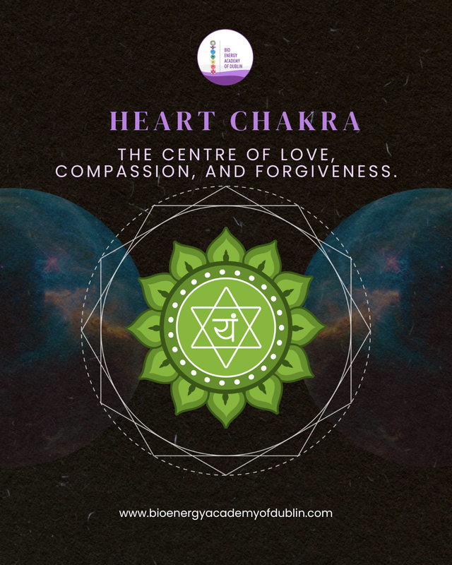 BioDublin's tweet photo. 💚 The Heart Chakra: This is the centre of love, compassion, and forgiveness.

When your heart chakra is balanced, relationships flow with ease, self-love blossoms, and your energy radiates warmth and kindness. https://t.co/AkyZh7p3b9