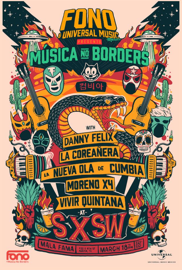#SXSW | Showcase “Música: No Borders” reúne a talentos del regional y la música latina en SXSW.

FONO y Universal Music México presentan en Austin una noche especial que celebra los sonidos que cruzan géneros, culturas y fronteras.
+Info: t.ly/WiidS