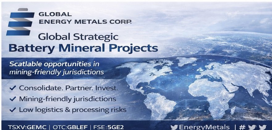 Global Energy Metals Corp. (TSXV:GEMC | OTC:GBLEF) tweet media