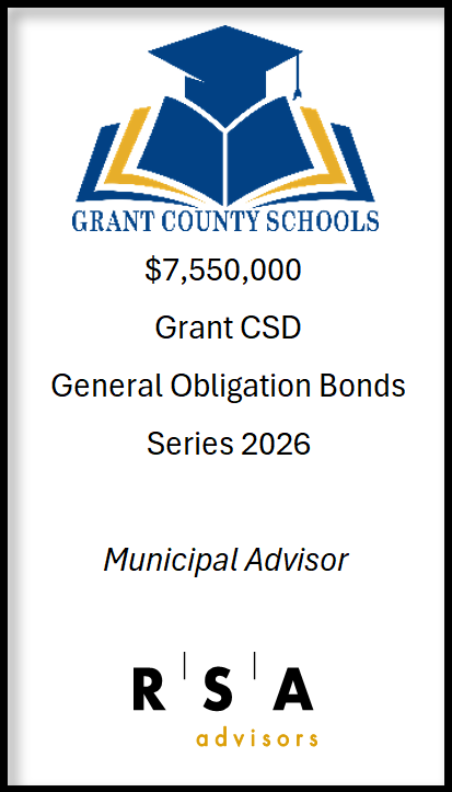 RSA_Advisors's tweet photo. RSA completed a successful bond sale today for Grant County Schools. It was a pleasure working with the district and we look forward to future projects! https://t.co/9Du66XQKZl