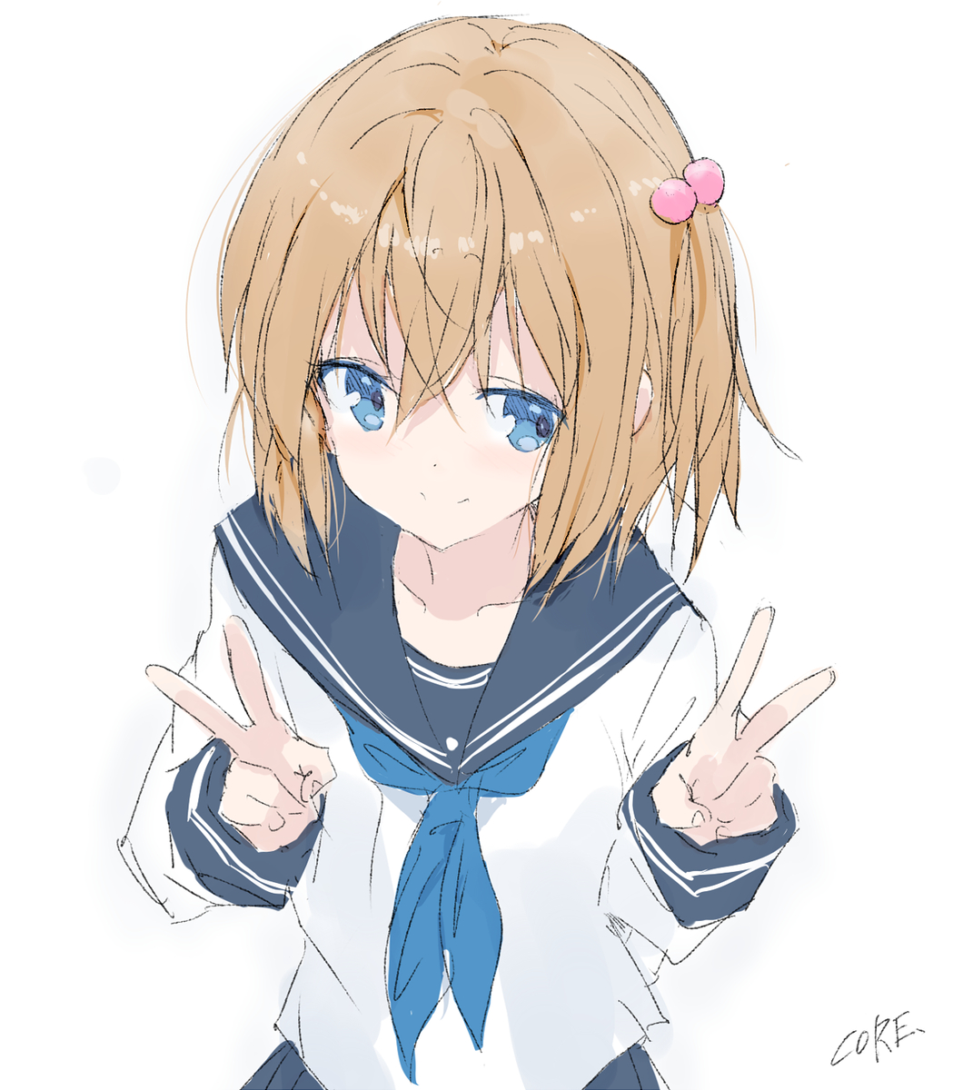 「制服rkgkハサミ少女 (1/1)」|COREのイラスト
