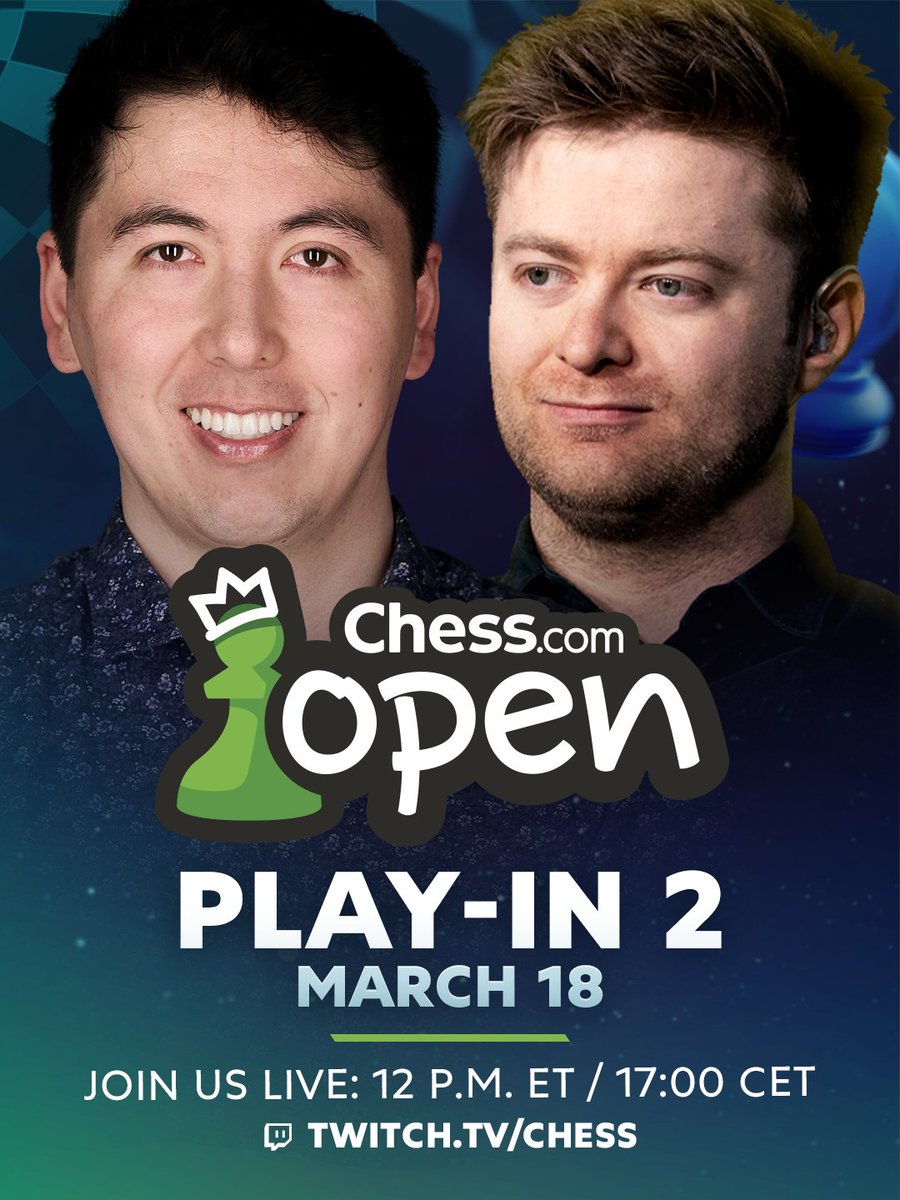 chessbrahTV's tweet photo. Another day of chess commentary! Come join us at https://t.co/xHKokdiWMv as we watch to see who advances to the next stage of the @chesscom Open https://t.co/MTqApZEWvk