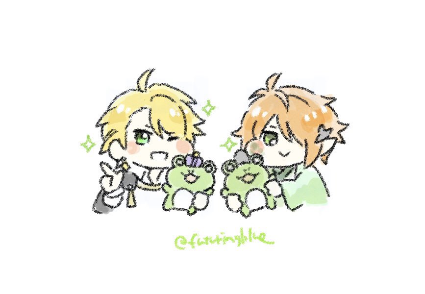 「カエールをあげーるお兄ちゃんたち」|🐶🐶のイラスト