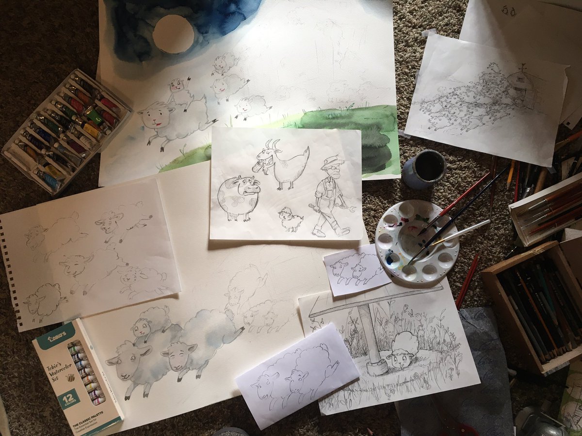 Picturebkmakers's tweet photo. A.I.? We don’t need no stinkin’ A.I.! #AI #watercolor #kidlit #picturebook https://t.co/bSkSrBdbTE