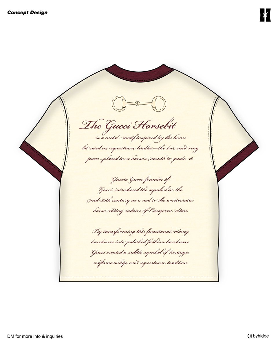 Day 003 of designing in public 💫
Minimal doesnt mean boring 

Ringer Tee Concept for Gucci 

Featuring; a little history about the resurrected Horsebit 🌟
