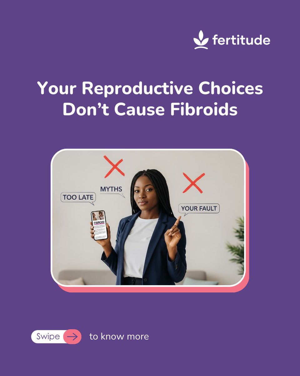 fertitude's tweet photo. Fibroids are a medical condition that gets ignored, dismissed, and normalized, especially in Black women. 

If you're experiencing heavy bleeding, severe pain, or pressure, don't wait for it to become unbearable. 

Track symptoms so you have data when you advocate for yourself💜 . 

#fertitude  #reproductivehealth