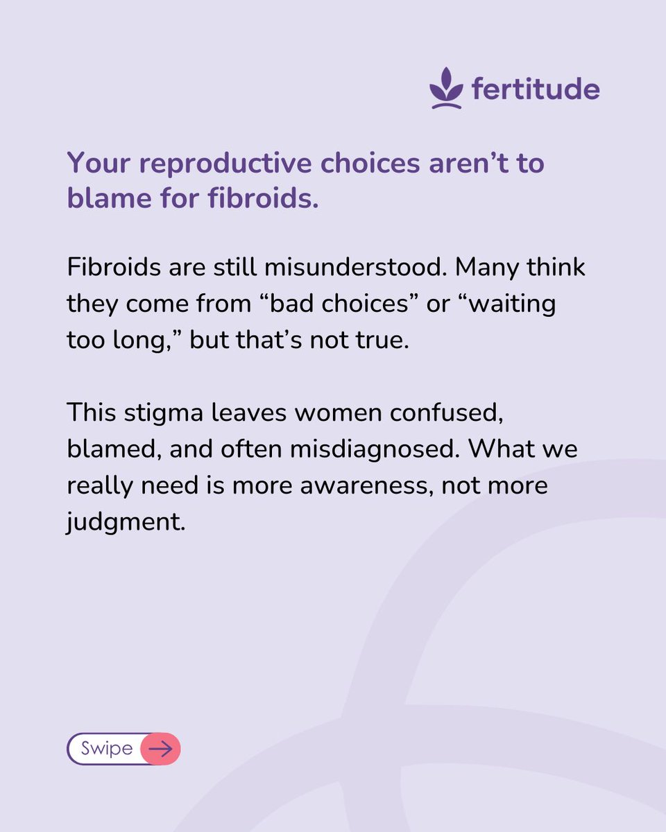 fertitude's tweet photo. Fibroids are a medical condition that gets ignored, dismissed, and normalized, especially in Black women. 

If you're experiencing heavy bleeding, severe pain, or pressure, don't wait for it to become unbearable. 

Track symptoms so you have data when you advocate for yourself💜 . 

#fertitude  #reproductivehealth