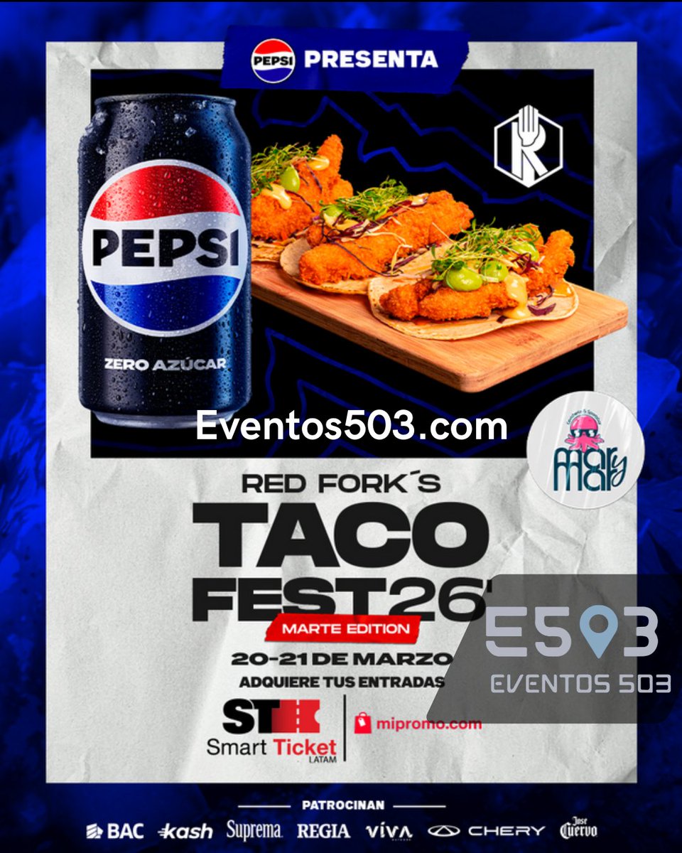 Eventos503sv's tweet photo. https://t.co/XnQXOVcNfd Red Fork en el Museo Marte el #tacofest este 20 y 21 de marzo de 2026 en #SanSalvador #ElSalvador https://t.co/aNixHCuU5n