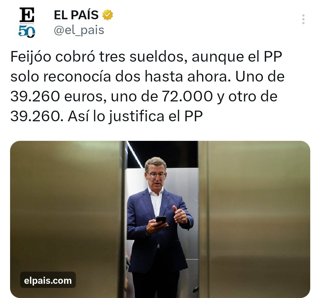 Feijóo también con tres Sueldos