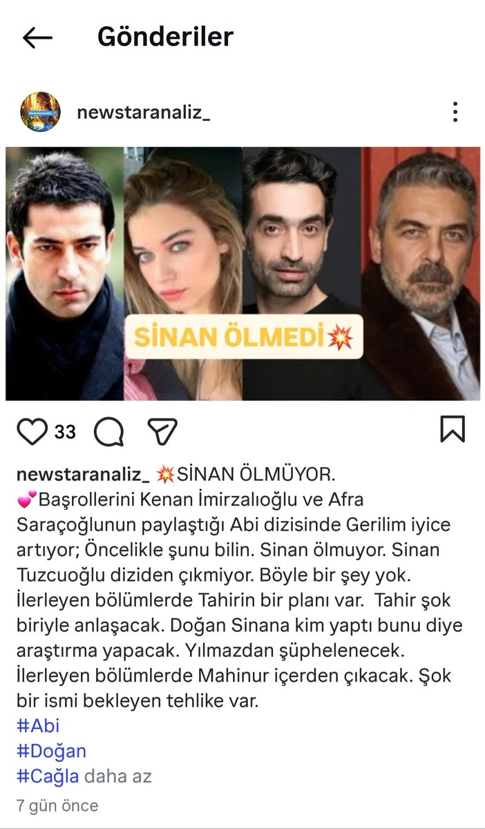 1Sinemgrls_'s tweet photo. 📸YANILMADIK.
Sinan ölmedi. Tahir Behramla anlaştı. Doğan araştırma yaptı. Yılmazdan şüphelendi.
İnstada newstaranaliz_ de birazdan derim.😯
#Abi 
#Doğan 
#Çağla 
#Behram https://t.co/9izloCsLrk