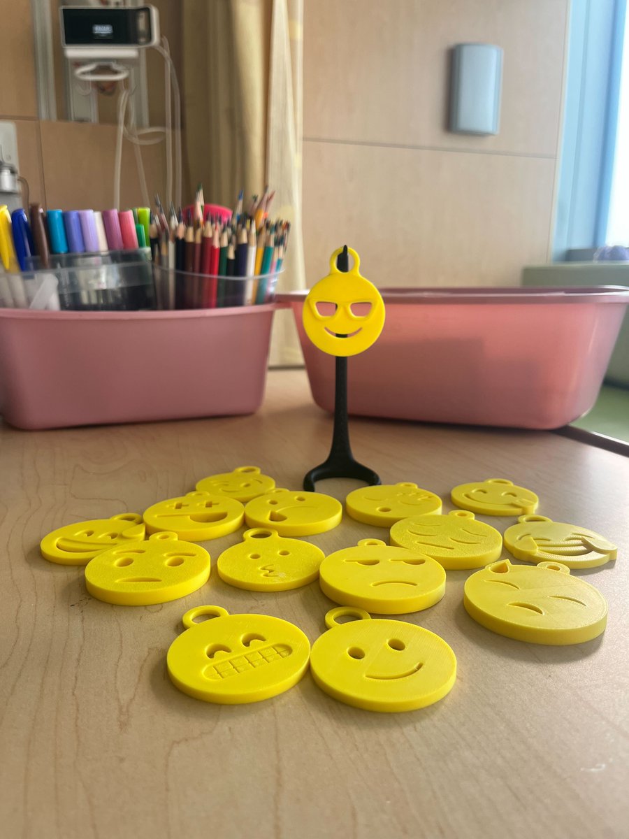CPCharity's tweet photo. Teens in children’s hospitals don't always want to talk about how they feel. Custom 3D emojis designed by a Patient Gaming Technology Specialist are helping them share in a way that feels easier and more fun.  Drop an emoji on how you are feeling today in the comments. https://t.co/7PfLidmCrg