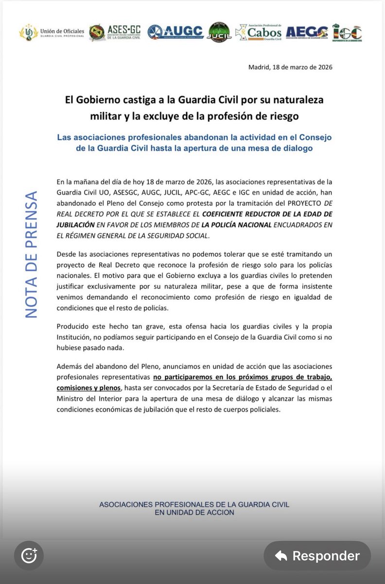 Unión de Oficiales Guardia Civil tweet media