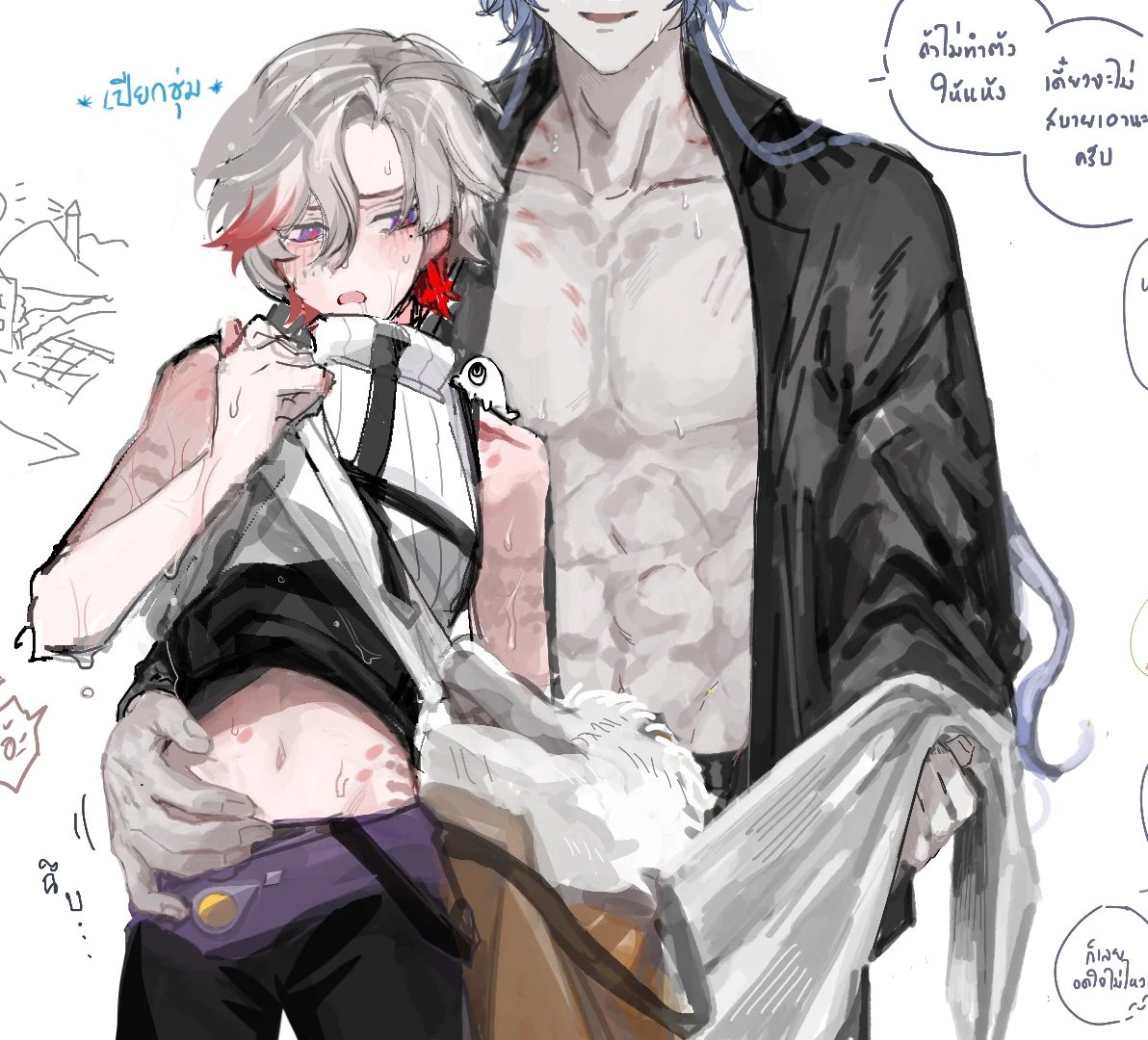 itsjustawater's tweet photo. magma กับพรี่ชาวเรือแฟไล้ 🫠 

คุณชายน้อย วาดโดย @itsjustawater 
คุณท่าน วาดโดย @KB_X_twitt https://t.co/3Pj6RmMqDS