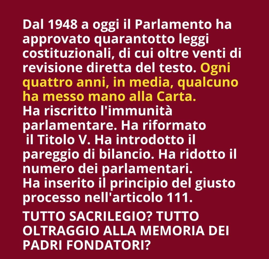 Manu05156597's tweet image. 🤣🤣🤣i politici se la cambiano come vogliono di queste solo 4 volte con referendum costituzionale, le altre con loro maggioranza 👇tra governi di sinistra  #Amato e #Ciampi l'hanno modificato il 68 art.
senato.it/istituzione/la….