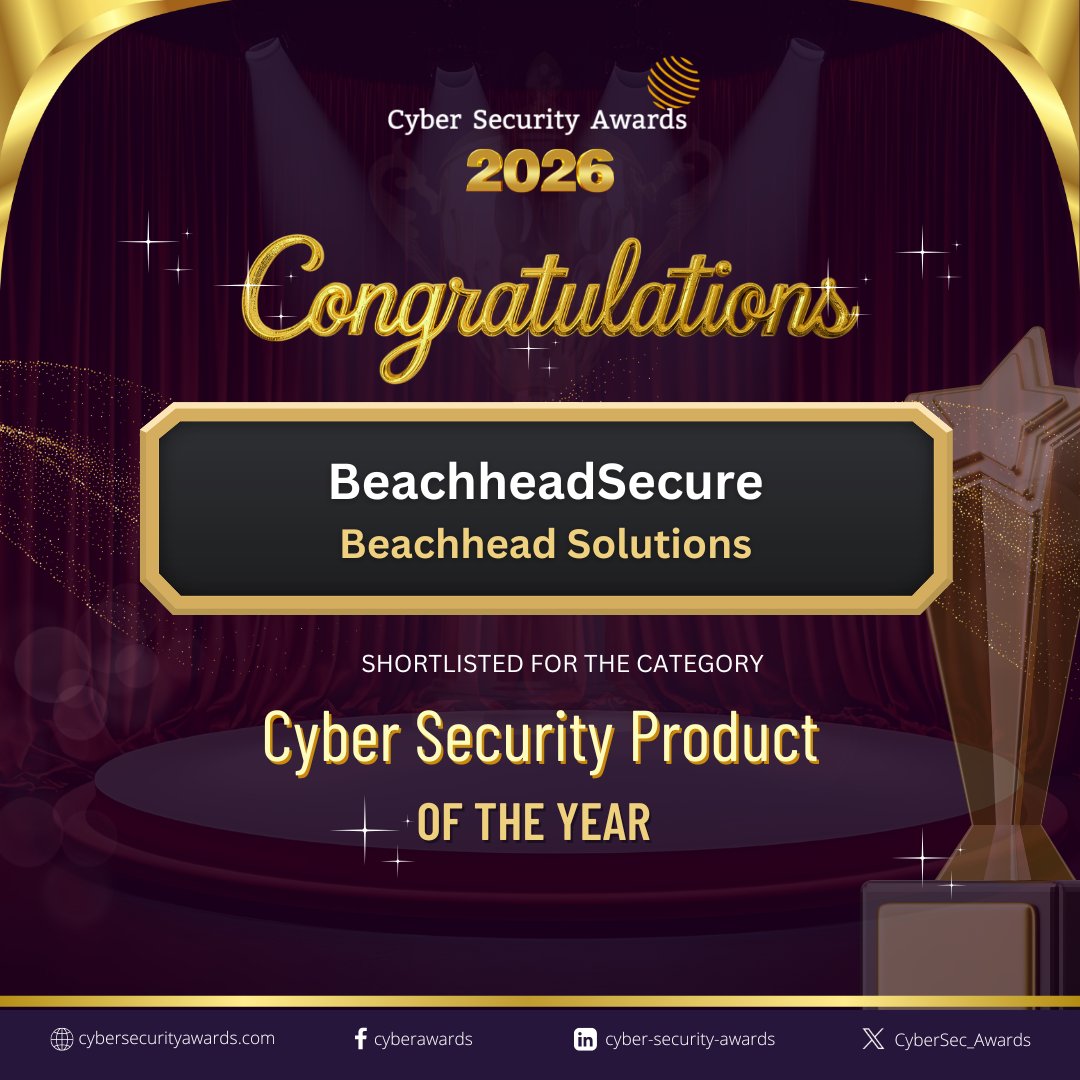 🥳 BeachheadSecure is a finalist for Cyber Security Product of the Year at the 2026 <a href="/CyberSec_Awards/">Cyber Security Awards</a> 

Notably, it’s the only finalist focused on enforcing data protection at the device level, keeping data secure even after loss or compromise.