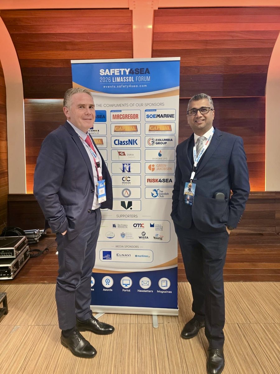 InterMaritimeIM's tweet photo. The SAFETY4SEA Limassol Forum concludes on a strong note. 🛟

Proud to have Capt. Ashley Fernandes contributing to discussions on safety, and Capt. Daniele Badalucco contributing to sustainability-focused dialogue. https://t.co/55vvX8D8JC