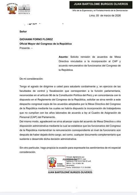 Aquí aparece el acuerdo de MD guardado bajo 7 llaves… Es casi una célula viva para los congresistas q  dejen sus funciones en julio. Podrán ser contratados cómo asesores u otro nivel pero, ganarán como parlamentarios en funciones.
#Rapitutulares
