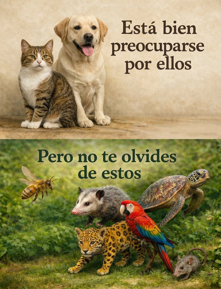 Bio_comunidad's tweet photo. Amamos a perros y gatos… pero el planeta está lleno de vidas que también sienten, sufren y merecen existir. https://t.co/fSEvV4HAZO