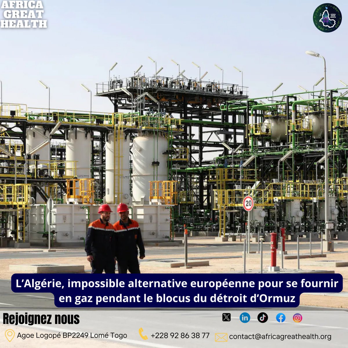 AfroGreatHealth's tweet photo. Le gaz algérien coule à flot, mais les infrastructures atteignent leur point de rupture au pire moment. Sans nouvelles capacités de transport, l'alternative algérienne reste une illusion face à l'arrêt du GNL qatari. 
#algerie #gaz #strategie #Afrique #africagreathealth https://t.co/O1gzaNvfbP