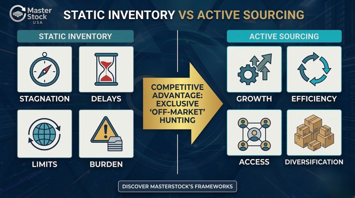 MasterStock_USA's tweet image. Static inventory limits growth. The true competitive advantage in the liquidation market lies in active sourcing and hunting down "Off-Market" lots before they ever hit public platforms.

#MasterStock #Overstock #MarketUSA #BusinessStrategy