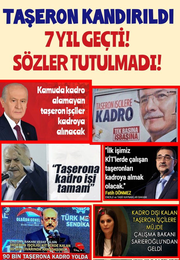 smailAV38223934's tweet photo. #hiçolmazsa bu seçim zamanı seçim malzemesi yapmayın taşeron işçilerin kadrosunu bakın kaç yıl kaç seçim söz vermişsiniz artık sözler TBMM'de hayat bulmalı taşeron işçilerin hayalleri gerçek olmalı.Bu sözler sizin taşeron işçilerin ha ettiği sabrettiği kadrosunu verin artık.... https://t.co/jOvIJB4cri