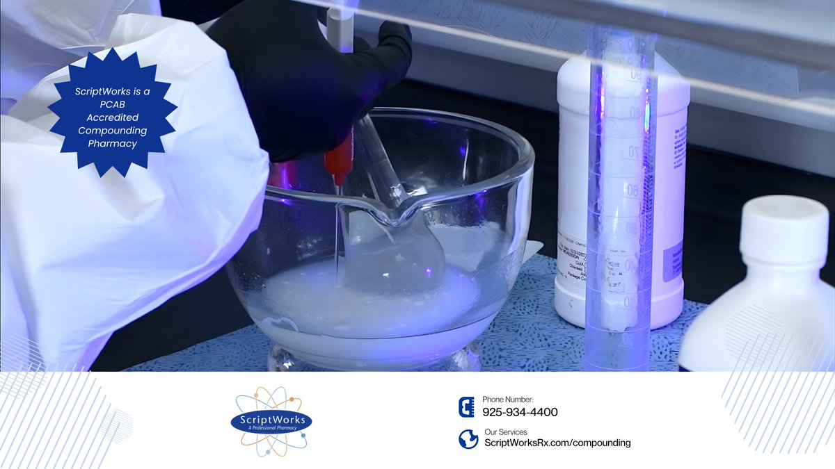 ScriptWorksRx's tweet photo. Topical compounded medications can be prepared as creams, gels, or ointments when prescribed.

Customized preparation supports provider-directed care: https://t.co/kmGTYcSpZv 

#TopicalCompounding #PersonalizedCare #CompoundedMedication #ScriptWorks #WalnutCreekCA https://t.co/r0xnpbxpdN