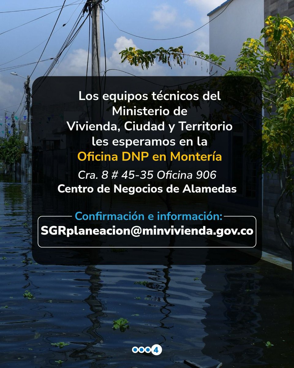 Minvivienda's tweet photo. El Gobierno del Pdte. @petrogustavo, a través de @Minvivienda, @DNP_Colombia y @UNGRD, realizará #AsistenciaTécnicaIntegral a municipios de Córdoba y Sucre afectados por inundaciones causadas por el frente frío.

Esperamos a los municipios interesados en este acompañamiento. https://t.co/1OcnmPn1DD