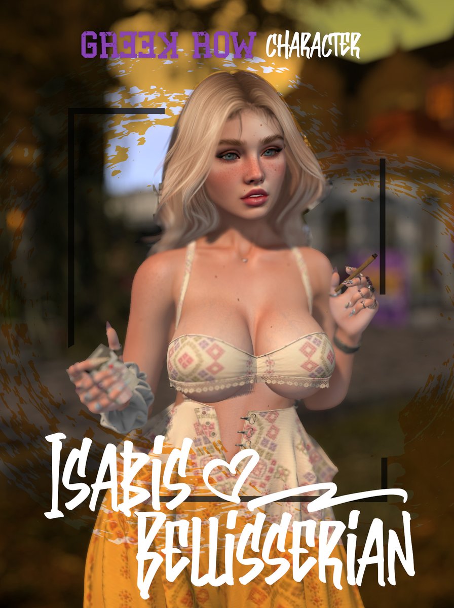 CrackDen's tweet photo. Isabis grew up between a Romanichal family and a bayou commune, raised on art, music, and freedom. Now at Columtreal, she drifts through chaos and excess, chasing highs, loyalty intact, her light masking something darker.

#SecondLife #CDGreekRow #Roleplay #Metaverse https://t.co/ielWxYQQbi