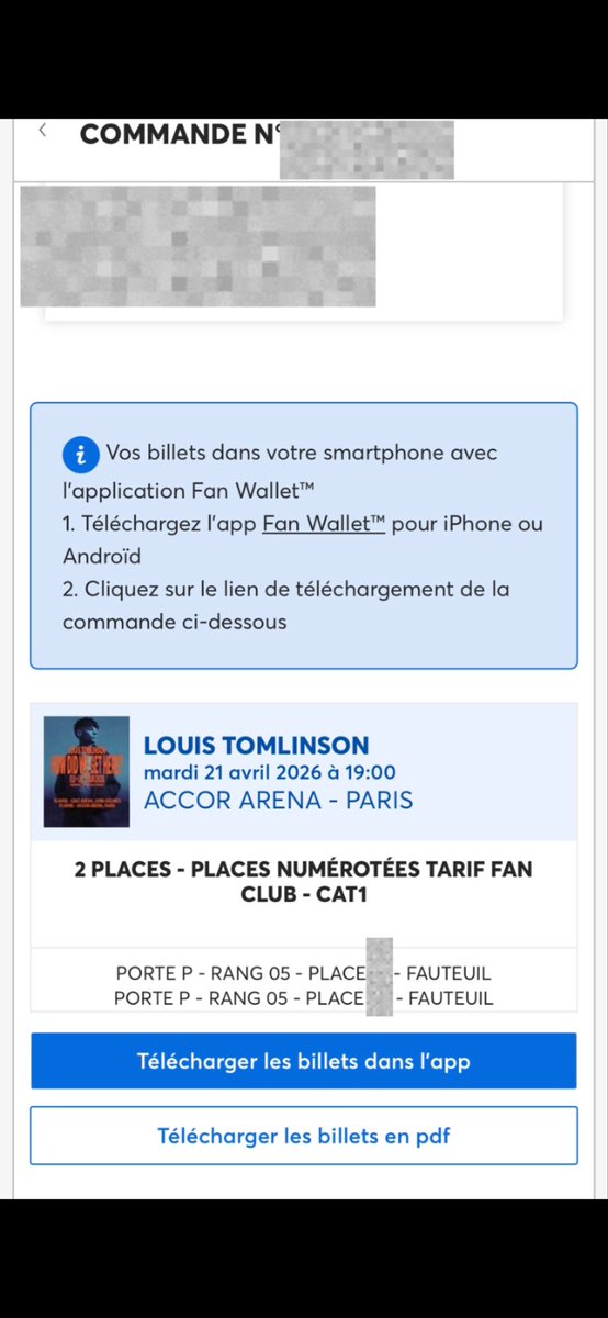 nd2lon's tweet photo. Je vends 2 places pour le concert de Louis Tomlinson à l’accor arena à Paris le 21 avril
Porte P - Rang 05
136€ les 2 billets (prix d’achat)
Pas de vente en ligne. https://t.co/Ip3Gf1yvgU