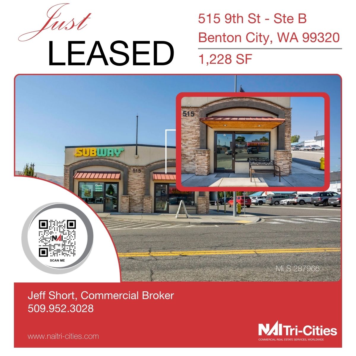 Just Leased!​
This updated retail space in the heart of Downtown Benton City has officially been leased.

​#CommercialRealEstate #NAITCC #TriCitiesCRE #NAIGlobal #Brokers #Benton