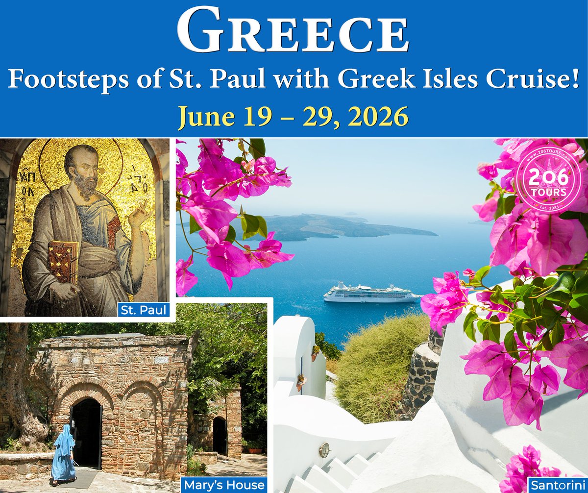 Walking where the Apostles walked.
Join us this summer for a life-changing pilgrimage to Greece with 206 Tours!
From June 19–29, 2026, we are following the "Footsteps of St. Paul" through the heart of the New Testament.
You will be standing in Athens where Paul preached to the