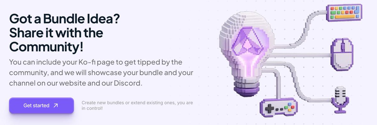 ai_licia's tweet photo. Creators, build and share your own ai_licia Action Bundles.

Bundles can be made for:
🎮 Games
🎥 Streaming tools
⚙️ Automations & integrations

You can include your @kofi_button 
 page to get tipped by the community, and we will showcase your bundle and your channel on our website and our Discord.

Start building 👇
https://t.co/meG9eGAxDi