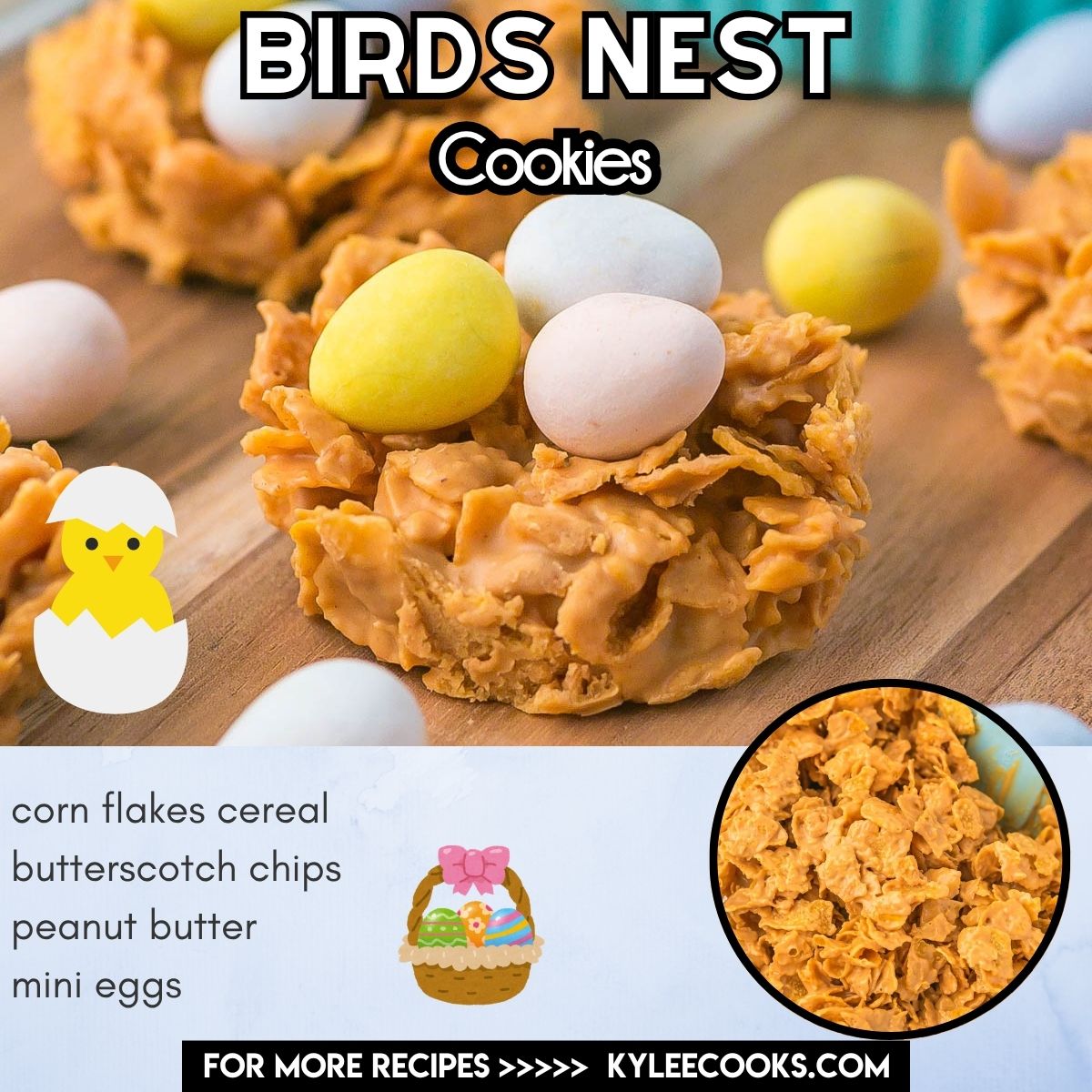 kyleecooks's tweet image. These no bake Bird's Nest Cookies are quick, festive, and perfect for Easter dessert trays. #SpringBaking #CookieRecipe #kyleecooks kyleecooks.com/birds-nest-coo…