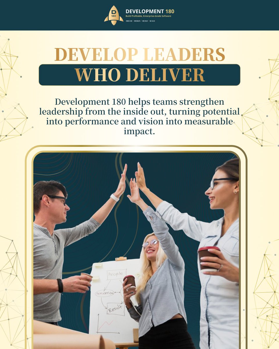 Development180's tweet photo. Development 180 equips teams with the leadership skills, communication tools, and mindset needed for consistent, sustainable performance. Better leaders. Stronger teams. Bigger results. #Development180 #LeadershipDevelopment #HighPerformanceTeams https://t.co/1FSl9r8144