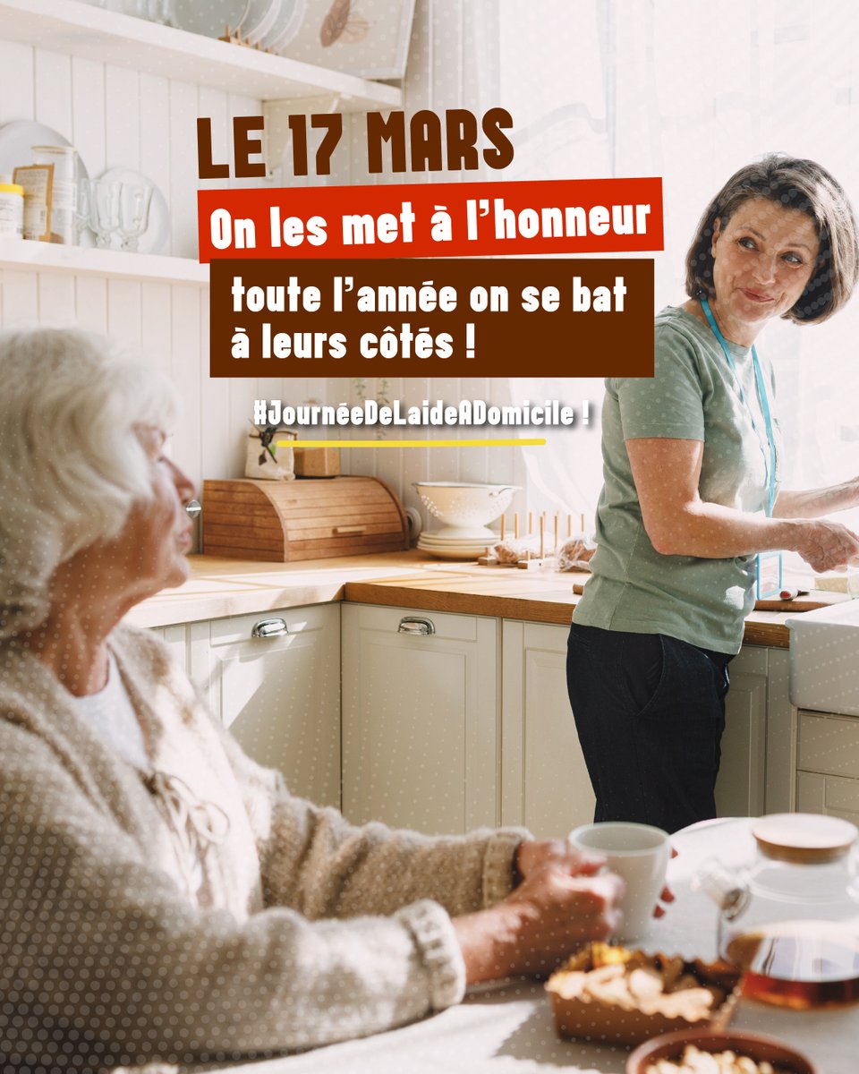 17 mars – Journée nationale des aides à domicile 👏 Elles soutiennent des millions, mais méritent salaires dignes et respect. ✊ sap.cgt.fr/se-syndiquer #AidesADomicile #ServicesALaPersonne #CGT #TravailDuCare