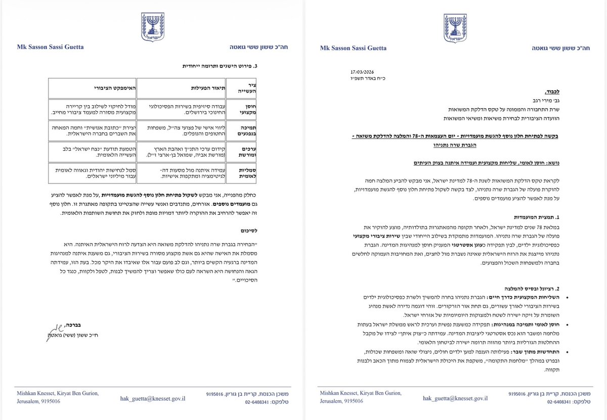 חבר הכנסת ששון גואטה Sasson Guetta tweet media